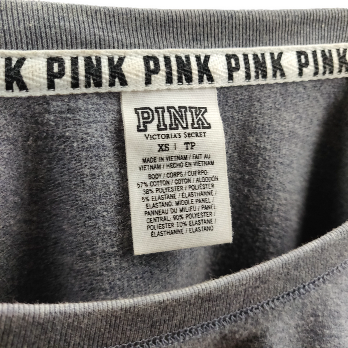 Pink Victoria's Secret Grey Oversized Pullover Sweatshirt Women Size XS