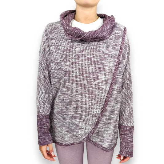 Calvin Klein Performance Purple Shawl Neck Pullover Sweatshirt Women Size Large