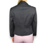 Karen Millen Tailored Black 3/4 Sleeve Faux Leather Trim Blazer Jacket Women UK 12