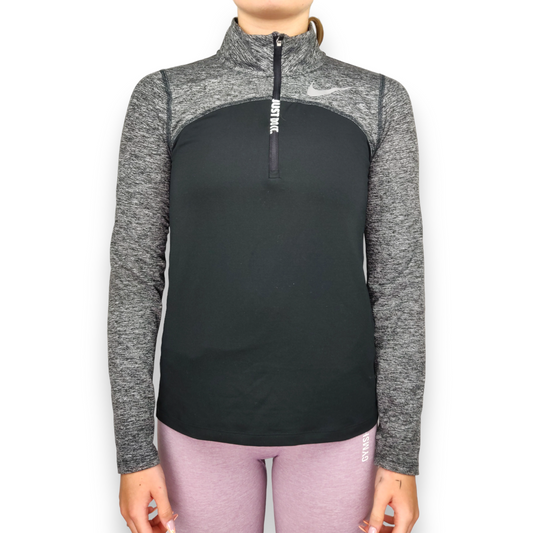 Nike Dri-Fit Element Black Half-Zip Running Training Top T-Shirt Girls Size Large ~ 938909-010