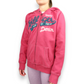 Tommy Hilfiger Pink Embroidered Full-Zip Hoodie Women Size Large