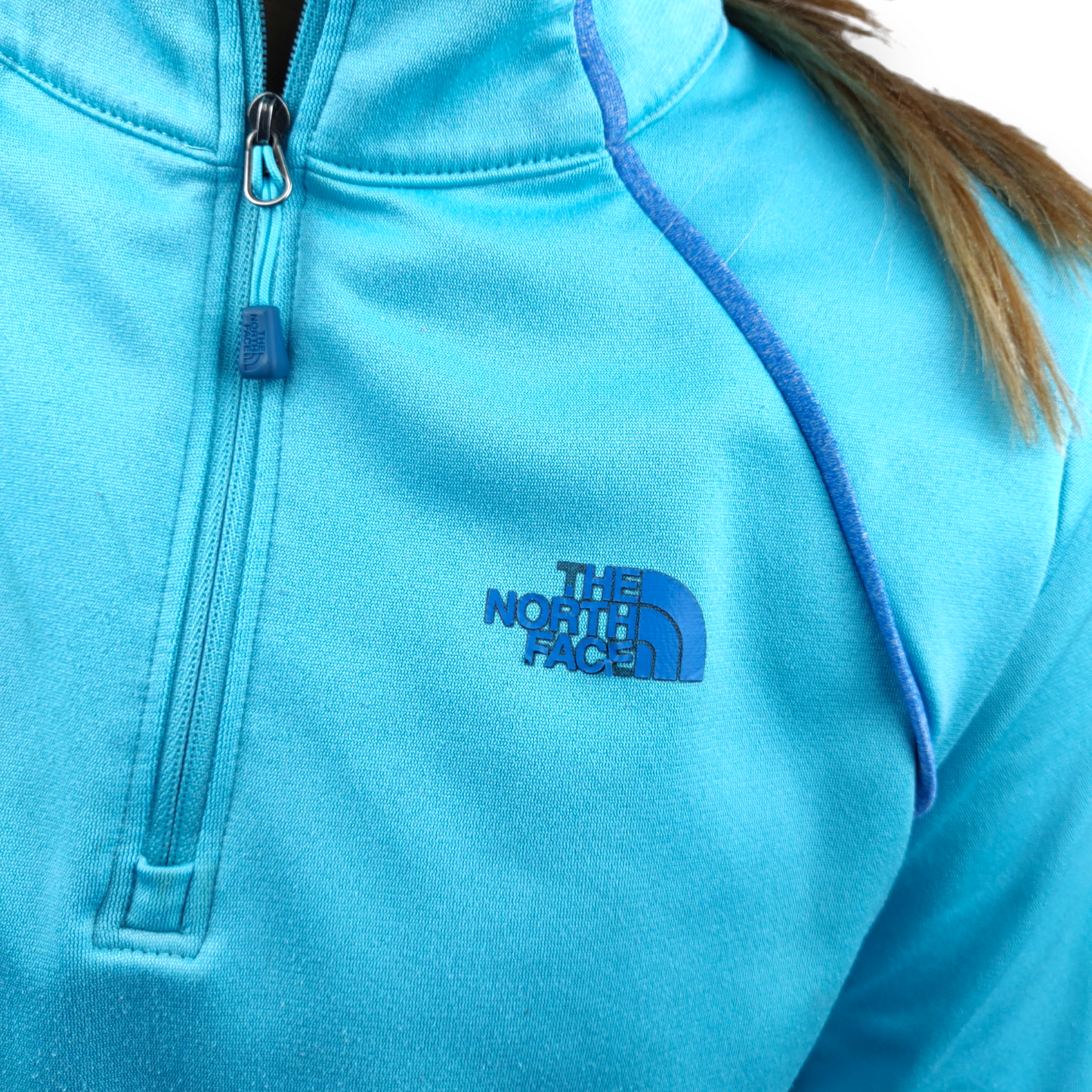 The North Face Blue Activewear Running Training Half Zip Top Stretch Women Size Small
