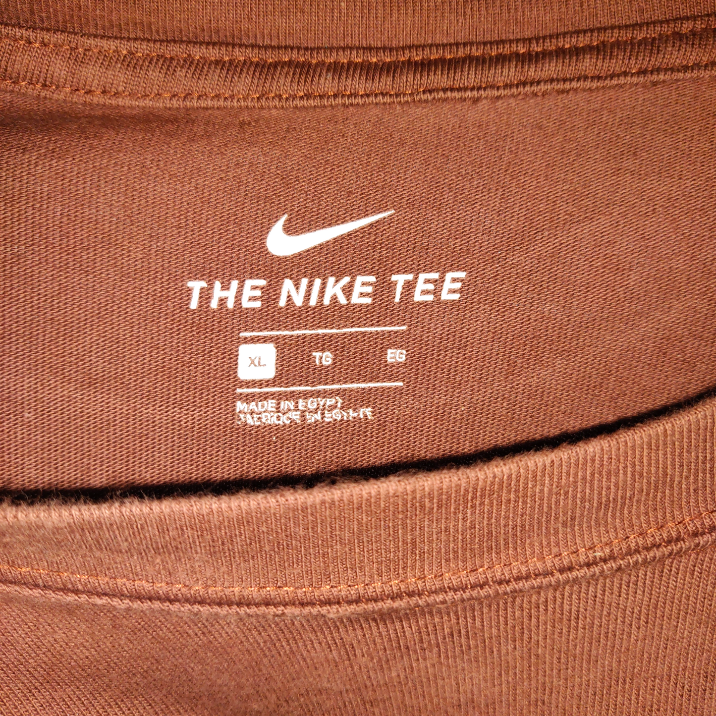 Nike Sportswear Brown NSW Text Tee Crew Neck T-shirt Men Size XL ~ 927396-236
