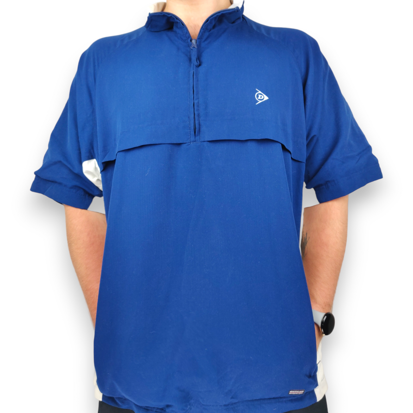 Dunlop Blue Short Sleeve Half-Zip Windbreaker Golf Jacket Men Size Large