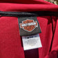 Harley Davidson Red Short Sleeve Half Button Graphic Polo Shirt Men Size Medium
