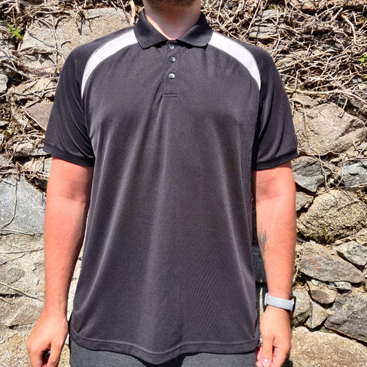 Calvin Klein Golf Black Short Sleeve Button Up Polo Shirt Men Size Large