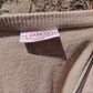 Gabicci Vintage Italy Beige V Neck Knitted Wool Blend Jumper Sweater Men Size Large