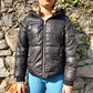 Michael Kors Black Faux Fur Hooded Puffer Jacket Coat Women Size UK 10/12