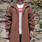Charles Klein Vintage Made in USA Brown Wool Long Trench Coat Jacket Men Size XL