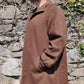 Charles Klein Vintage Made in USA Brown Wool Long Trench Coat Jacket Men Size XL
