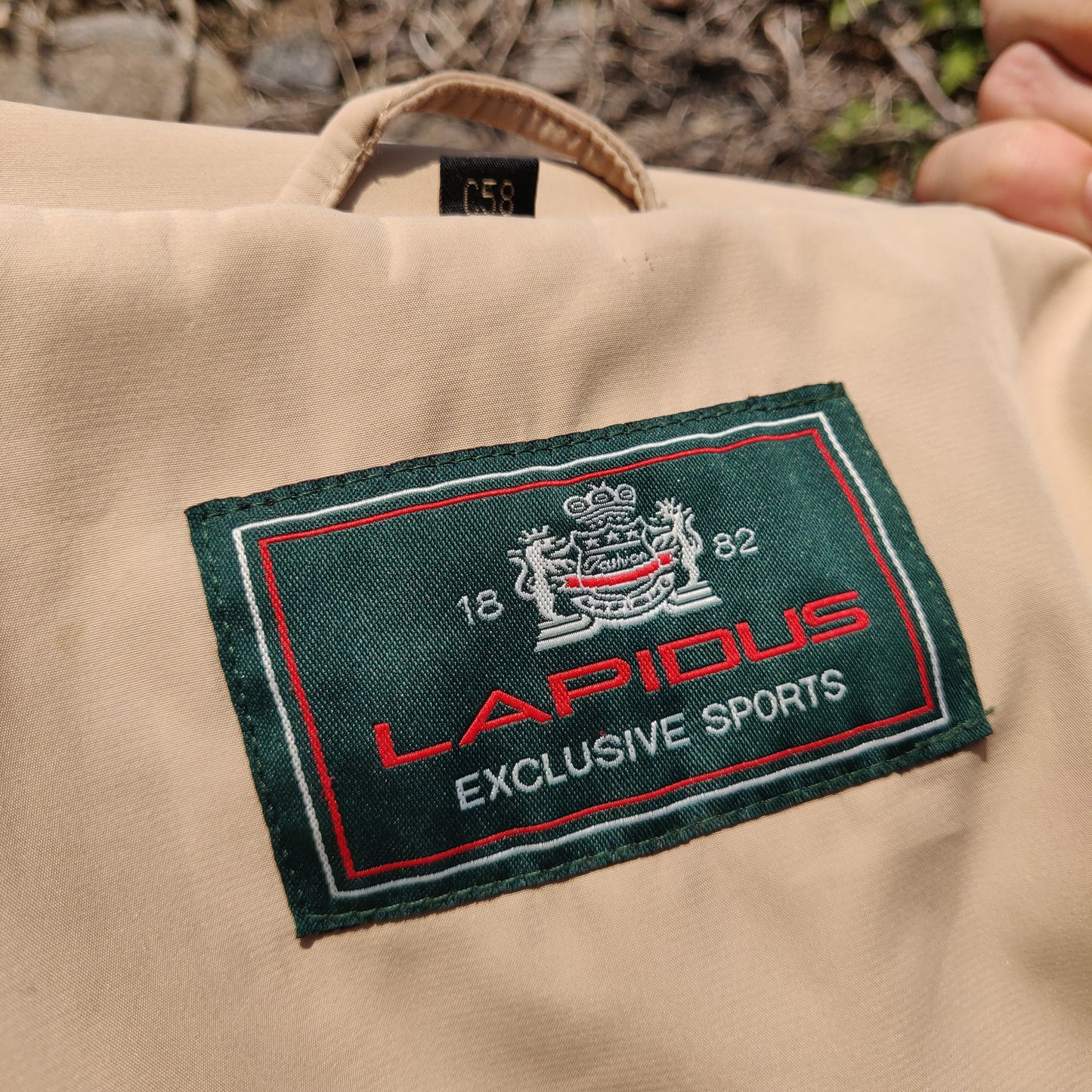 Lapidus Exclusive Sports Vintage Beige Harrington Bomber Jacket Men Size XL