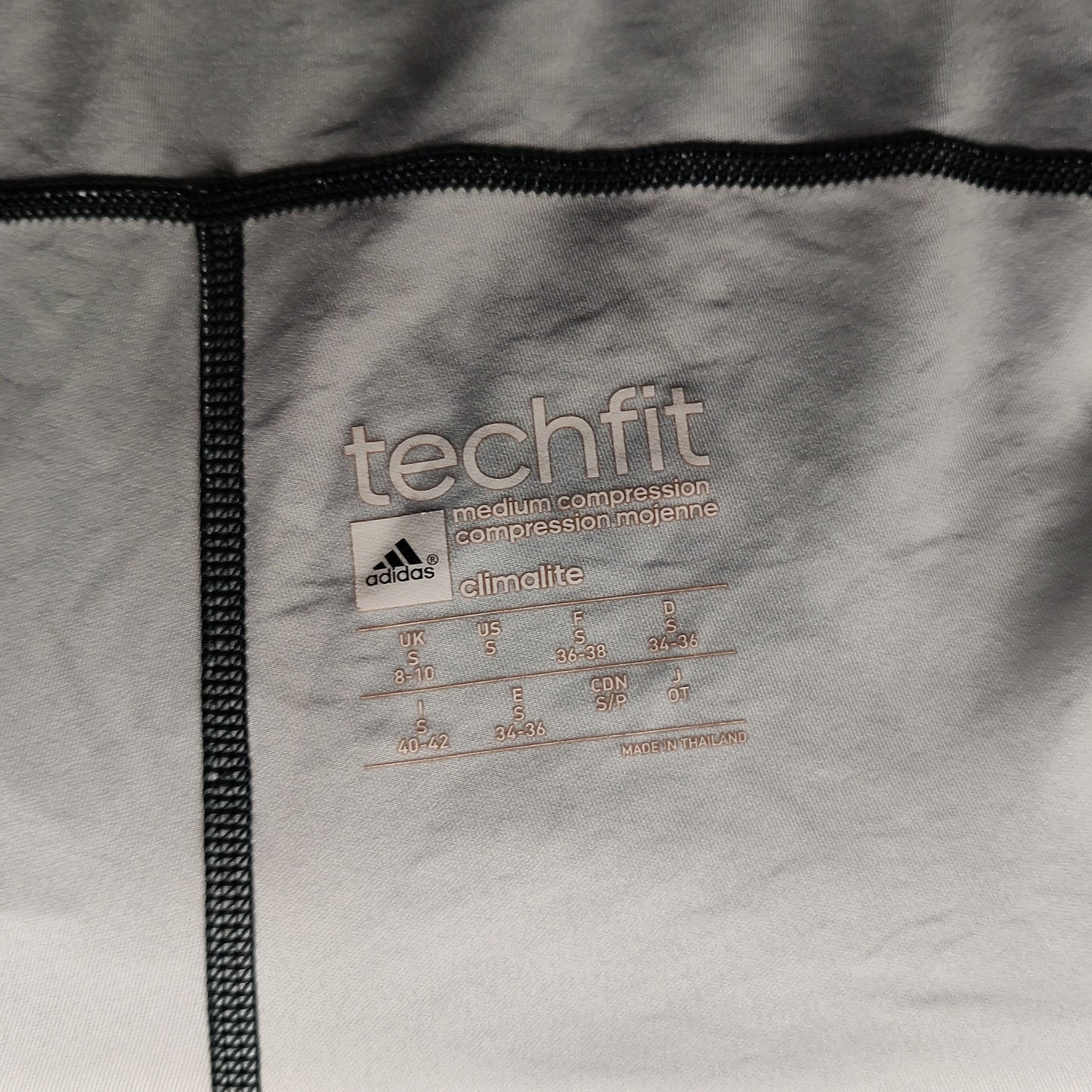Adidas Techfit Climalite Black Grey Capri Leggings Women Size Small UK 8-10