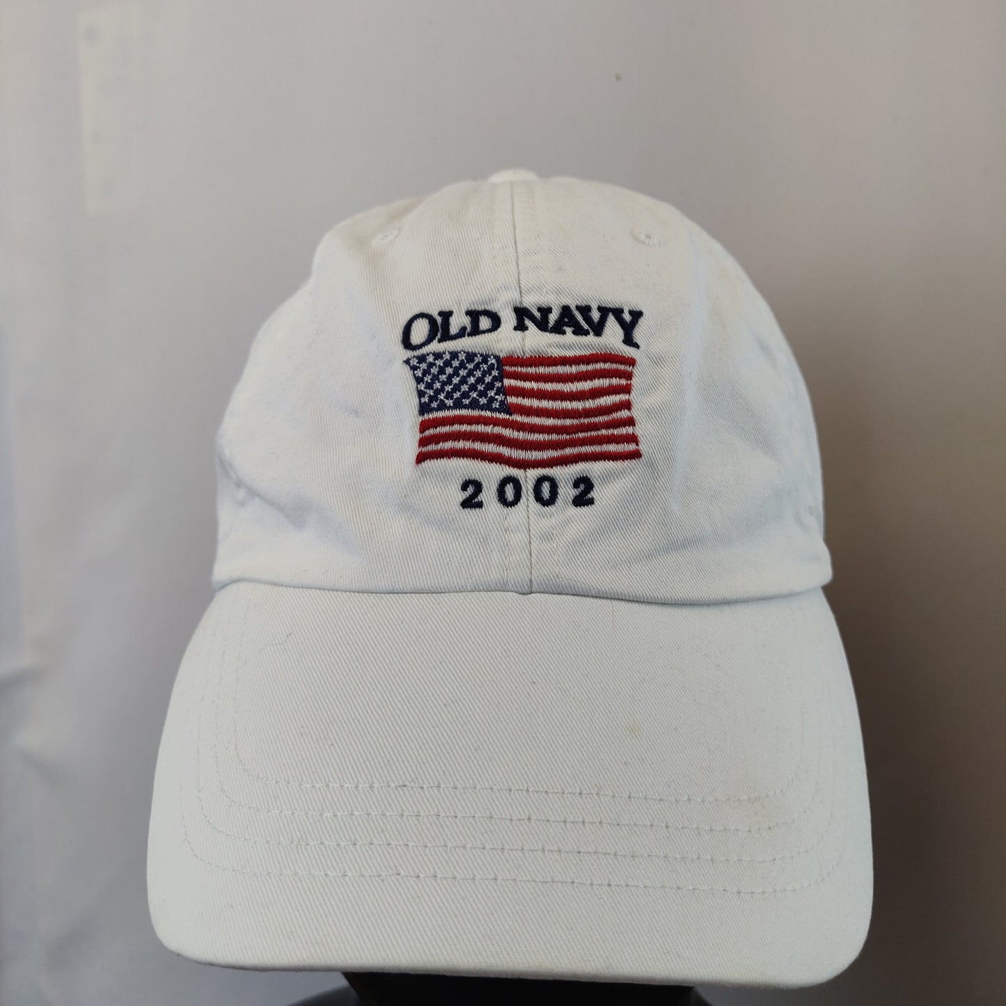 Old Navy Vintage White USA Flag 2002 Baseball Cap Hat Unisex Men Large / XL