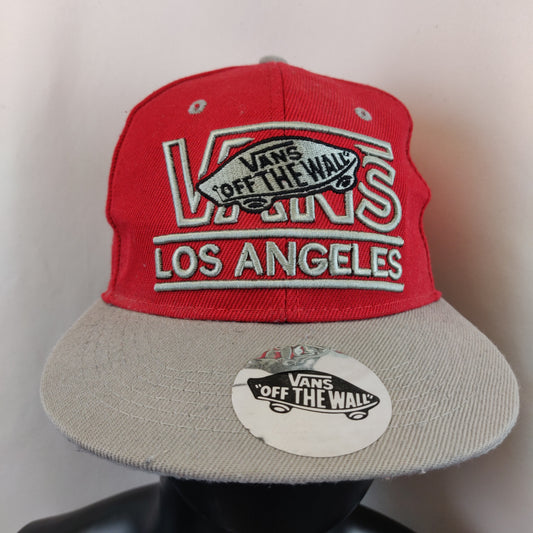 Vans Off The Wall Los Angeles Red Grey Embroidered Snapback Hat Cap Men