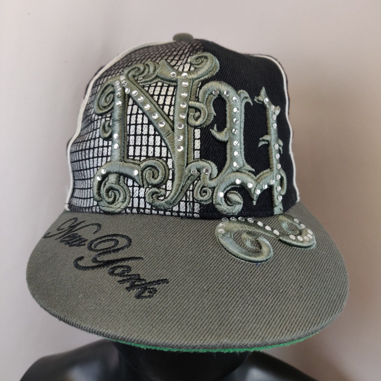 Bmos Green Black White New York NY Embroidered Snapback Cap Hat Men Unisex