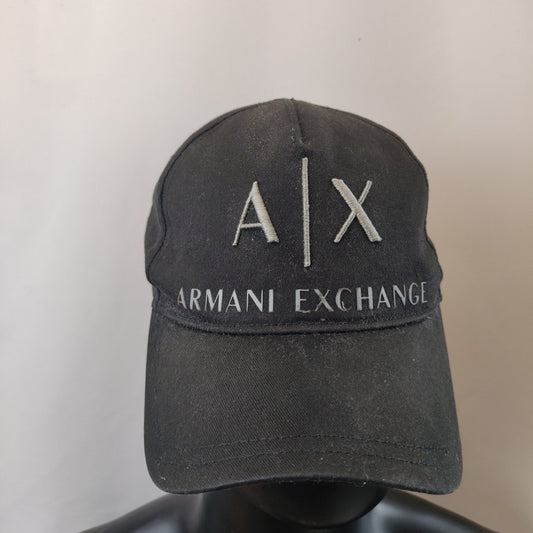 AX Armani Exchange Black Embroidered Logo Cotton Baseball Cap Hat Men Unisex