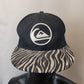 Quicksilver Black White Zebra Print Logo Snapback Hat Cap Men Unisex