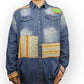 JoeBrowns Vintage Patchwork Blue Denim Shirt Men Size 2XL