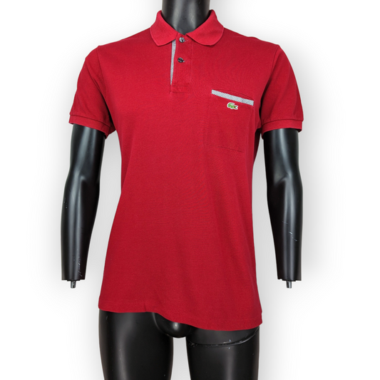 Lacoste Red Polo Shirt Regular Fit Cotton Men Size 3 Medium