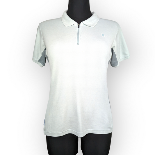 Nike Vintage White Short Sleeve 1/4 Zip Polo Shirt Women Small (UK 4-6)