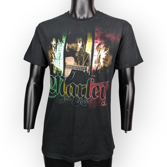 Bob Marley Vintage Black Soul Rebel Rasta Short Sleeve T-Shirt Men Size Medium