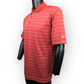 Nike Golf Dri Fit Red Striped Short Sleeve Polo Shirt Men Size Small