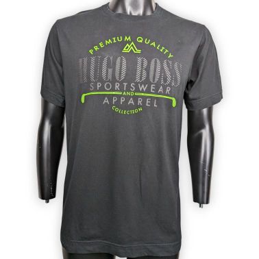 Hugo Boss Sportswear Apparel Black Cotton Short Sleeve T-shirt Men Size Medium