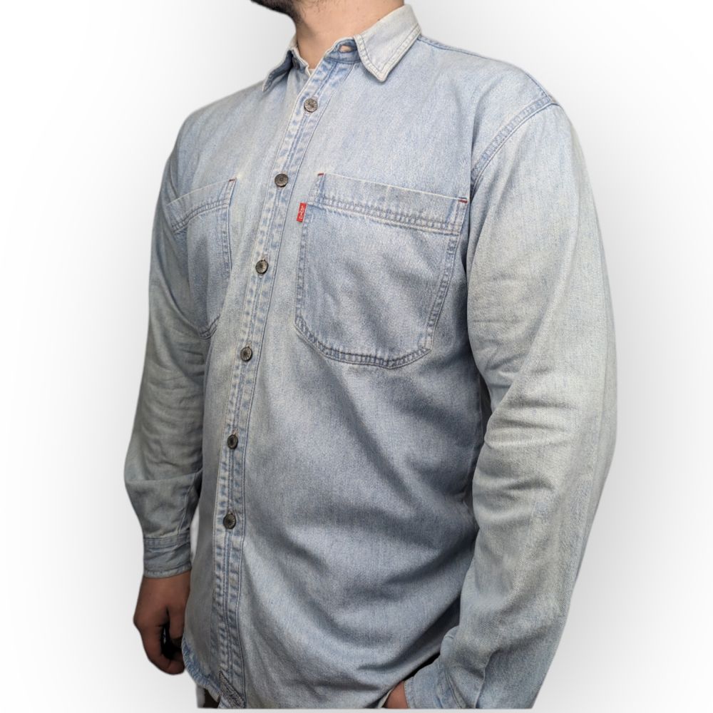 Levi's Vintage Blue Long Sleeve Button Up Denim Shirt Men Size Large