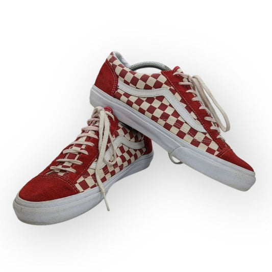 Vans SK8-Low Red Checkerboard Sneakers Shoes Men Size Uk 9