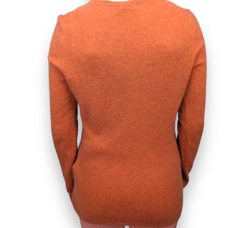 LORD & TAYLOR Orange Cashmere Crew Neck Pullover Jumper Women Size Medium