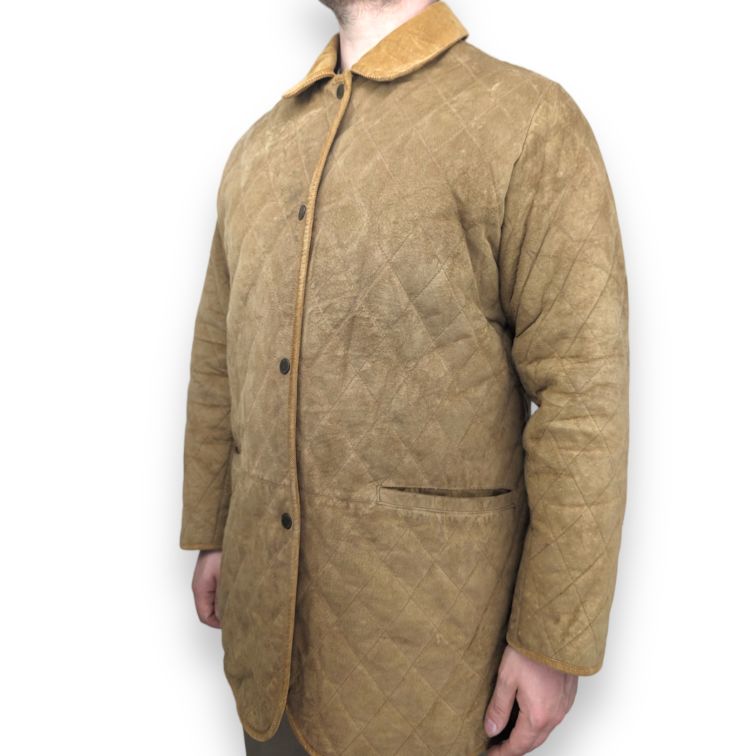 AM Studio Brown Pig Suede Leather Coat Men Size XL