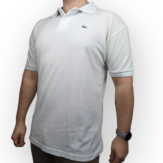 Lacoste White Cotton Short Sleeve Polo Shirt Men Size XL