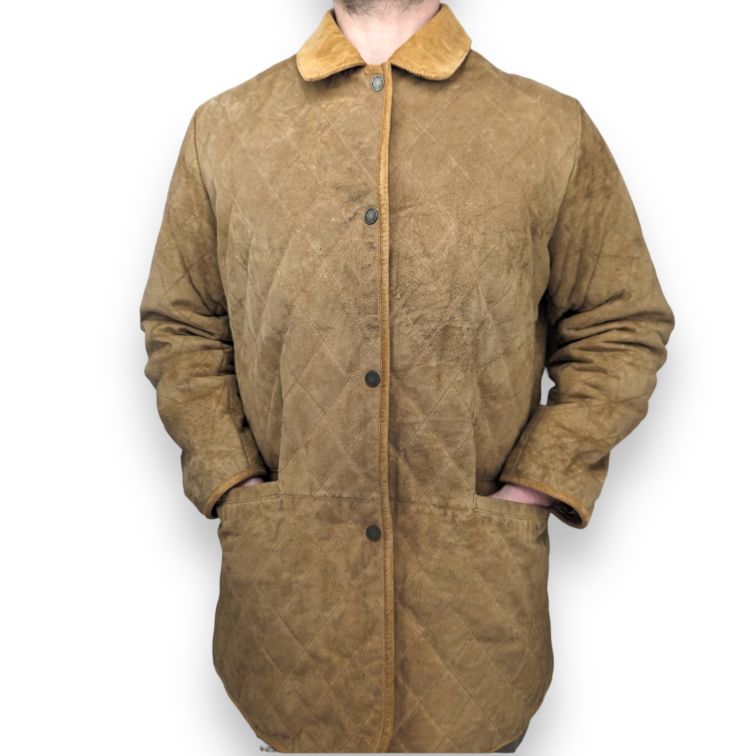 AM Studio Brown Pig Suede Leather Coat Men Size XL