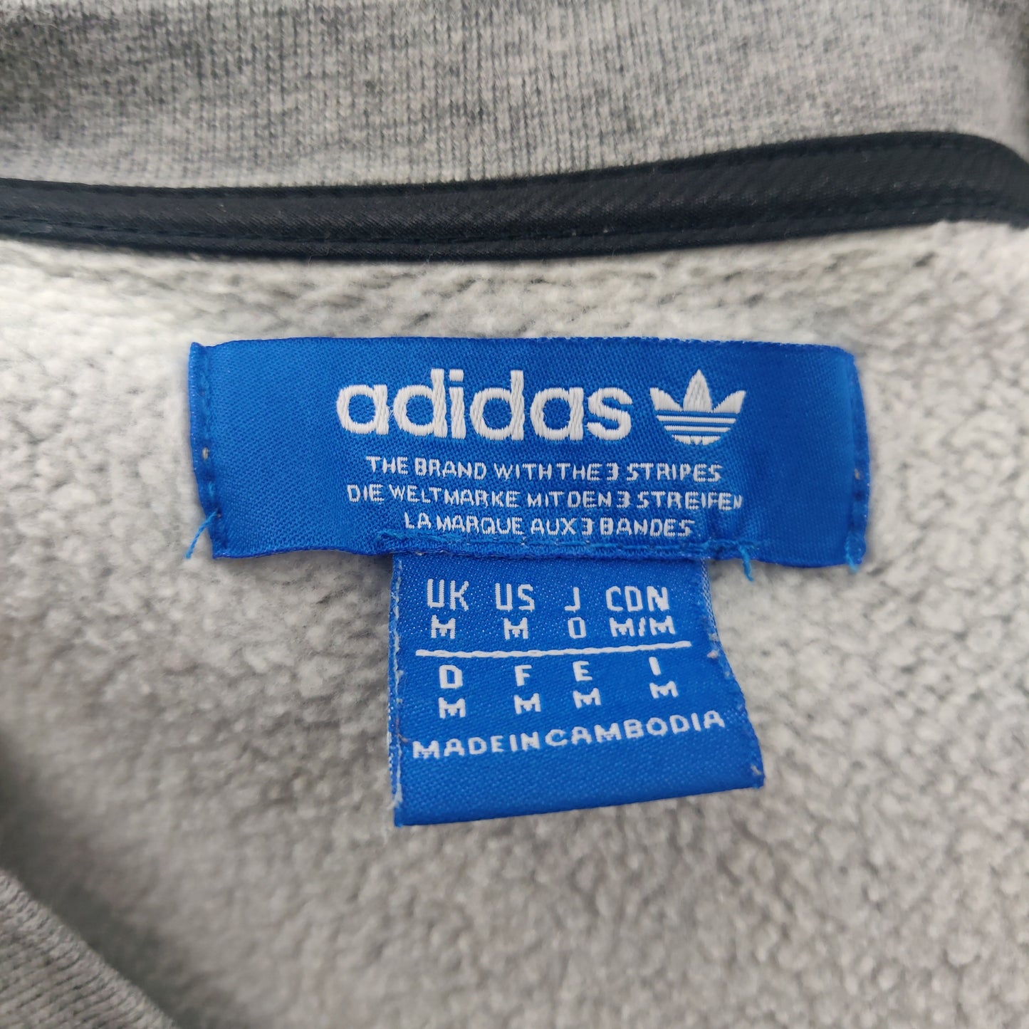 Adidas 3 Stripes Grey Sweatshirt Men Size Medium
