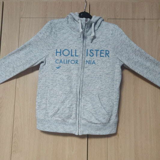 Hollister Grey Fleece Full Zip Pullover Hoodie Women Size XS