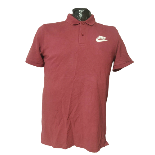Nike Burgundy Polo Shirt 1/4 Button Men Size Medium