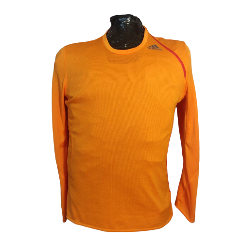 Adidas Orange 3 Stripes Sports Sweatshirt Men Size Medium