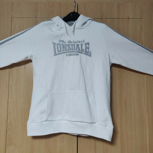 The Original Lonsdale White Pullover Hoodie Women Size UK 12