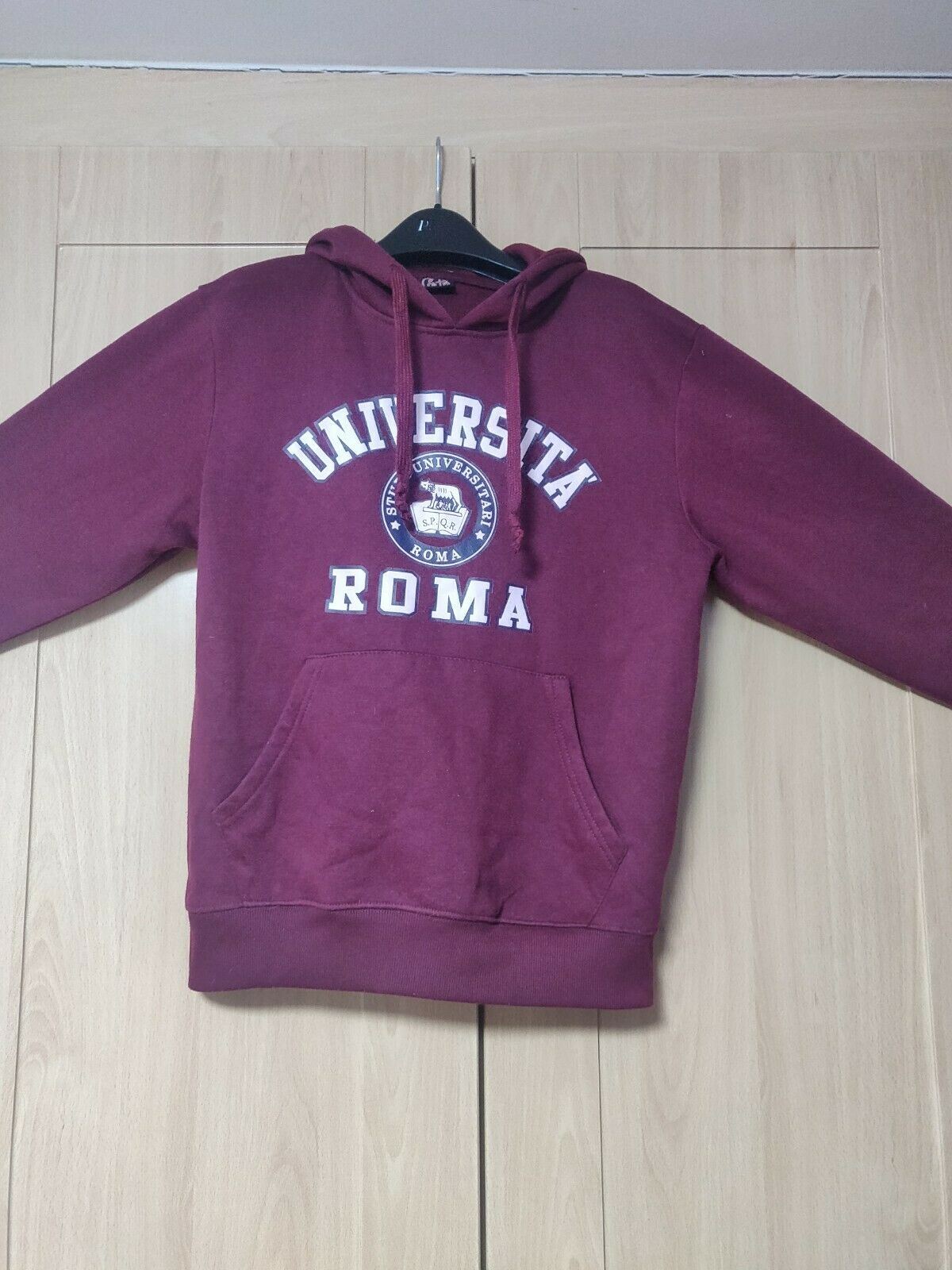 Universita Roma Burgundy Pullover Hoodie Men Size Medium