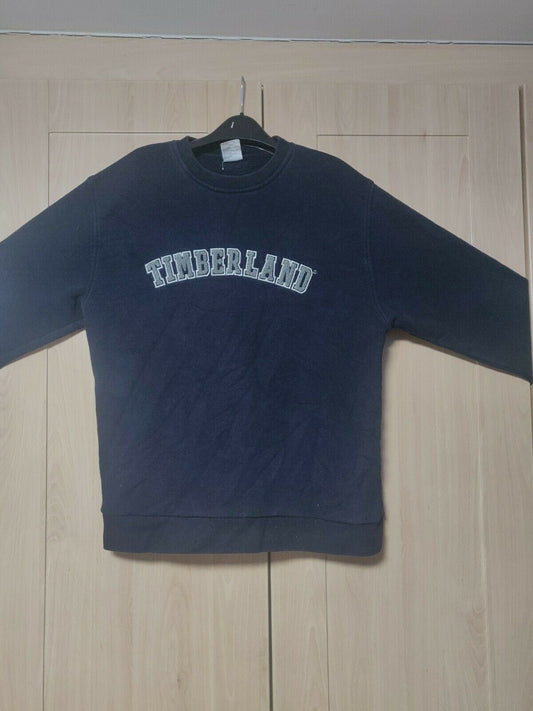Timberland Navy Sweatshirt Embroidered Logo Men Size Medium