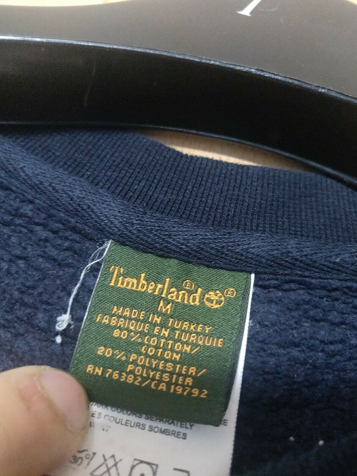 Timberland Navy Sweatshirt Embroidered Logo Men Size Medium