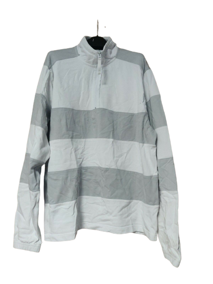 Nike White/Grey Sweatshirt Jumper Half-Zip Men Size Large