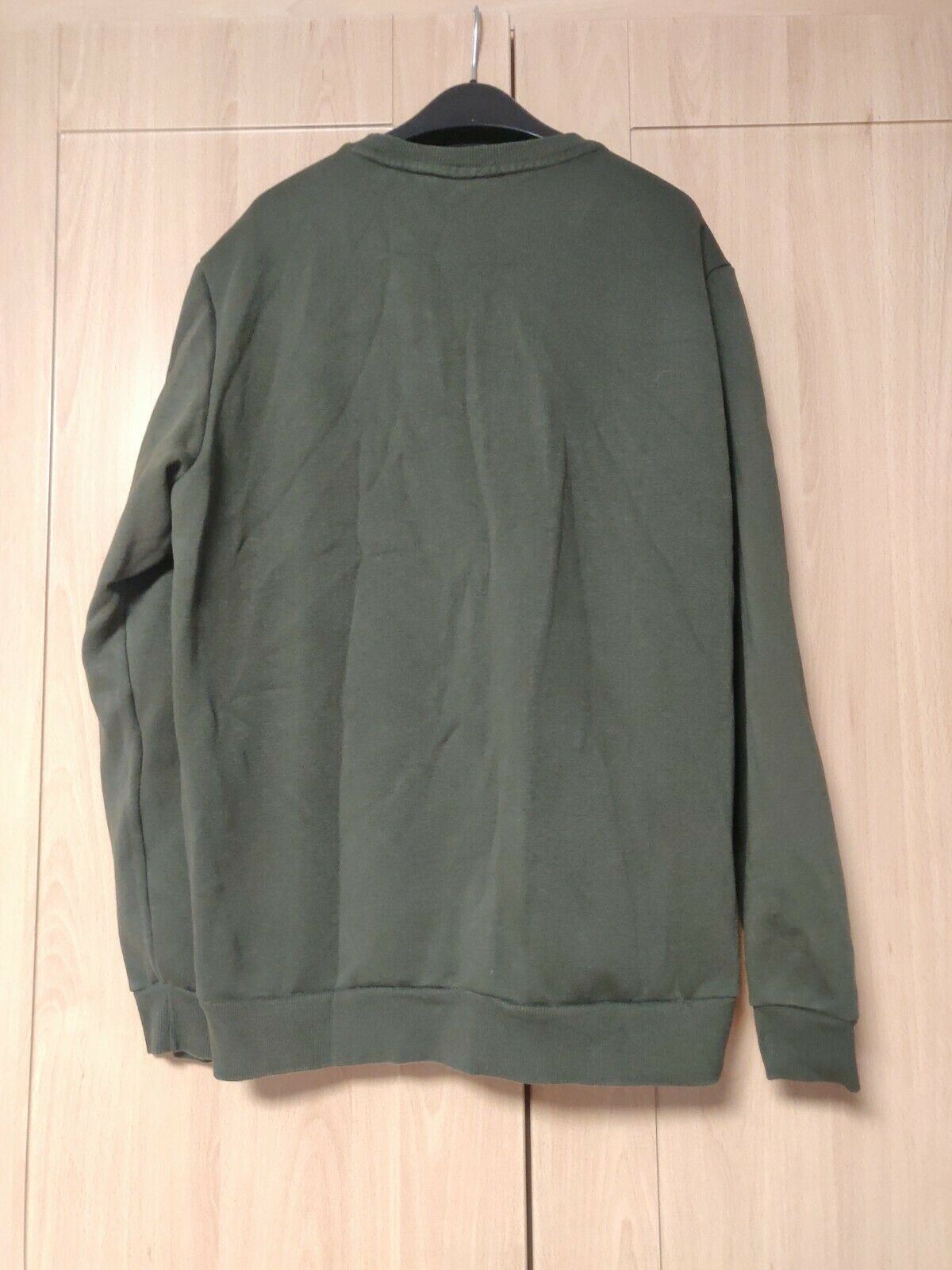Puma Green Sweatshirt Spell Out Logo Long Sleeve Men Size Large