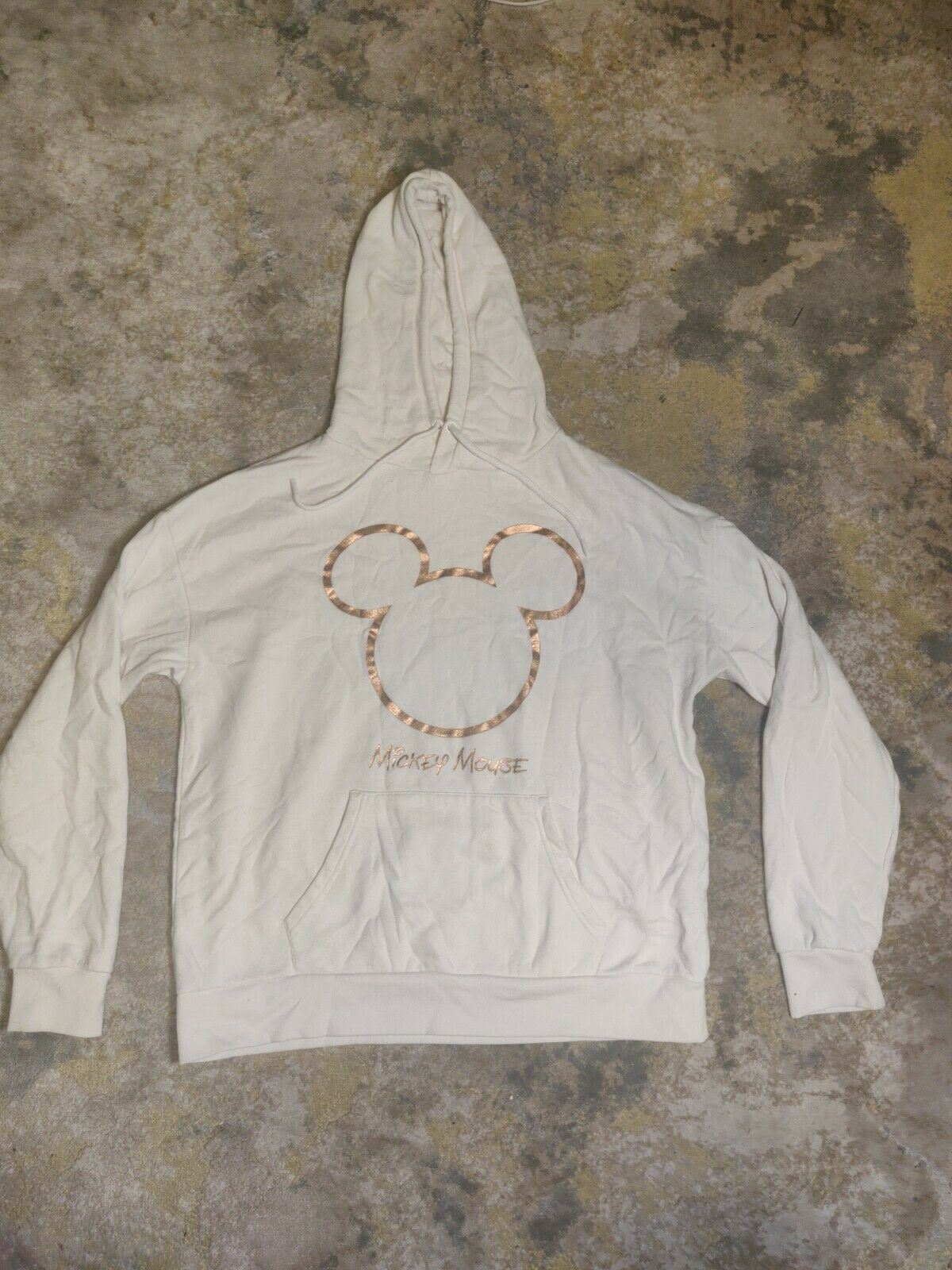 Disney White Mickey Mouse Hoodie Pullover Women Size Medium