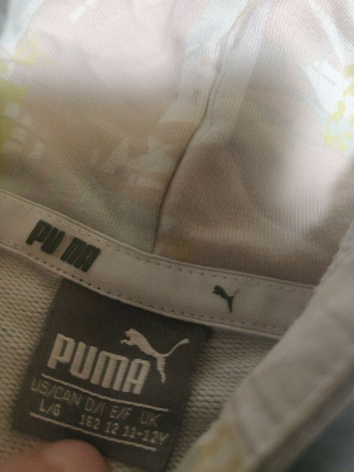 Puma Grey Hooded Jumper Hoodie Girls Size Age 11-12 Years