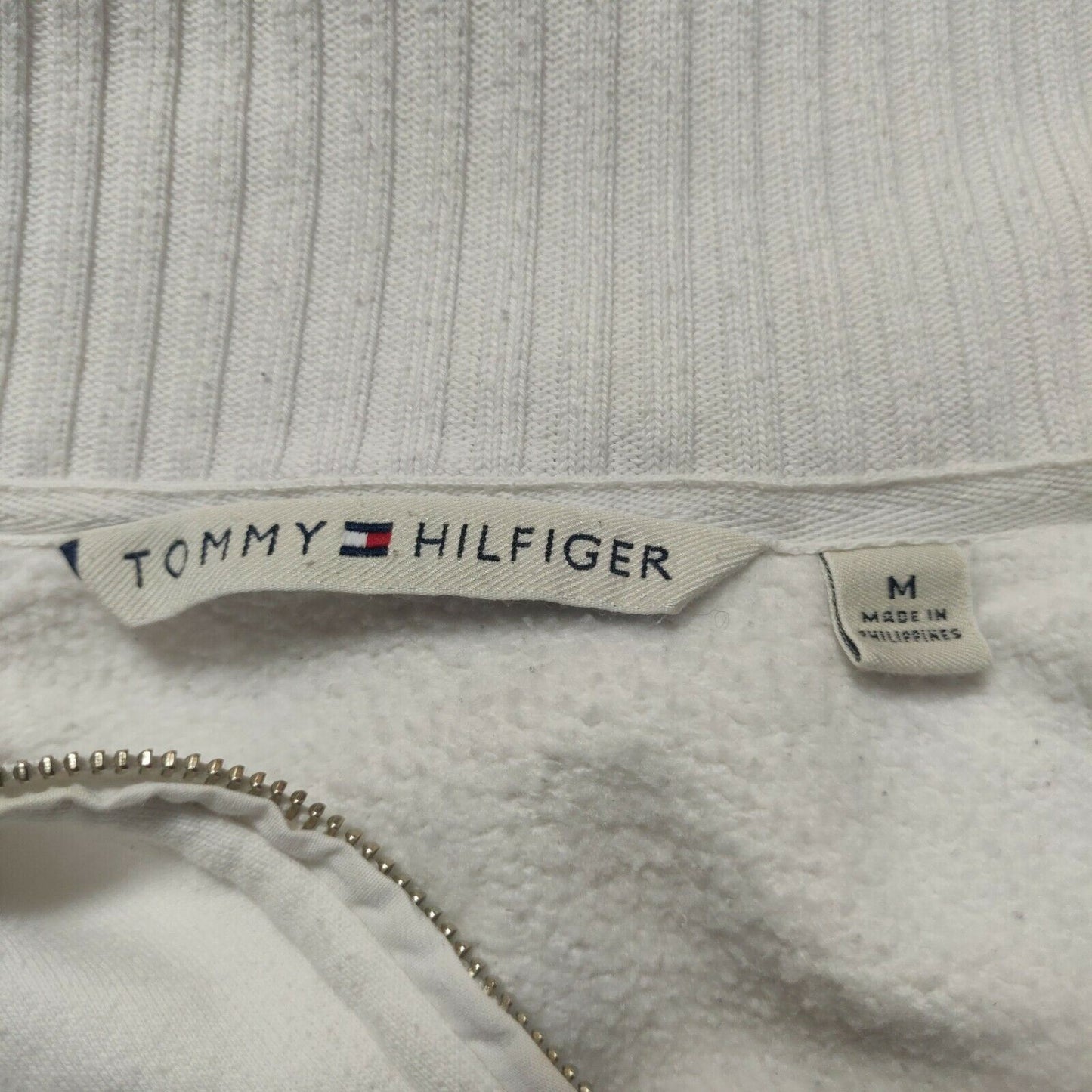 Tommy Hilfiger Beige Sweatshirt 1/4 Zip High Neck Women Size Medium