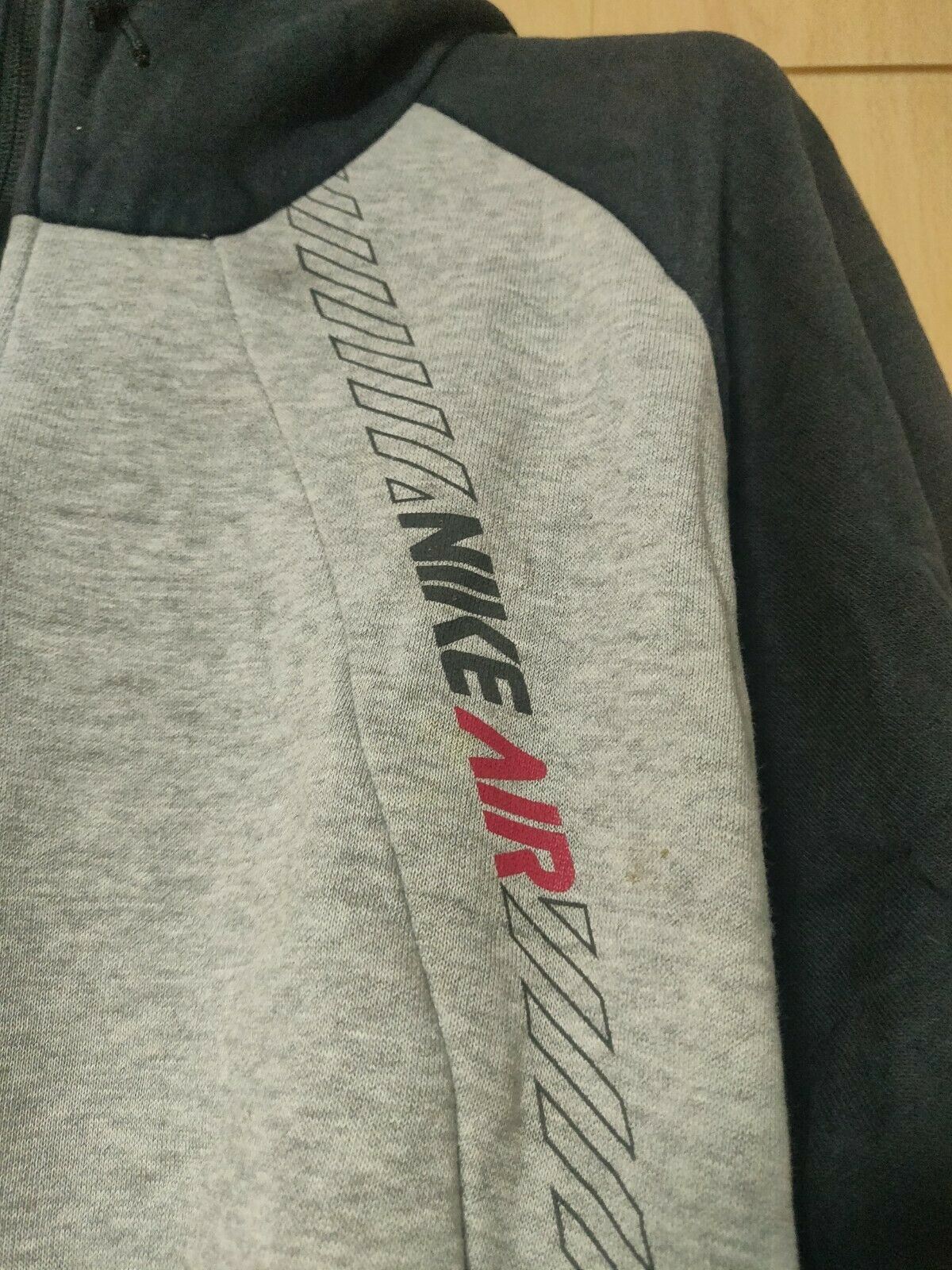 Nike Air Grey Vintage Half-Zip Pullover Hoodie Men Size Medium UK 38/40