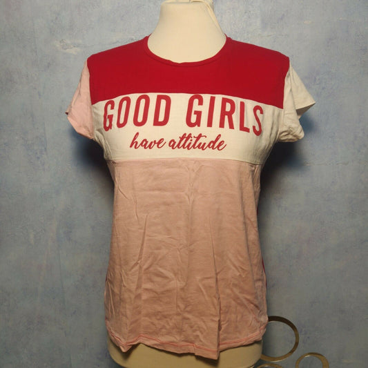 Stitch & Soul Red T-shirt "Good Girls Have Attitude" Women Size XS