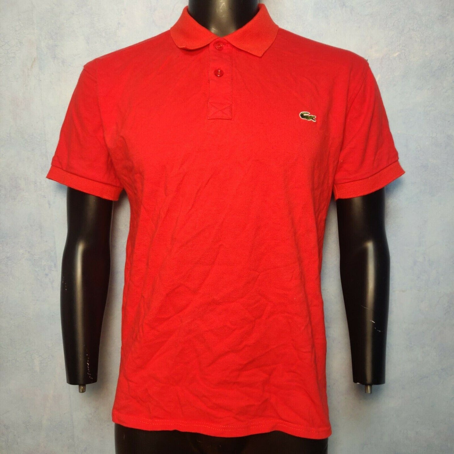 Lacoste Red Polo Shirt 1/4 Button Men Size XL