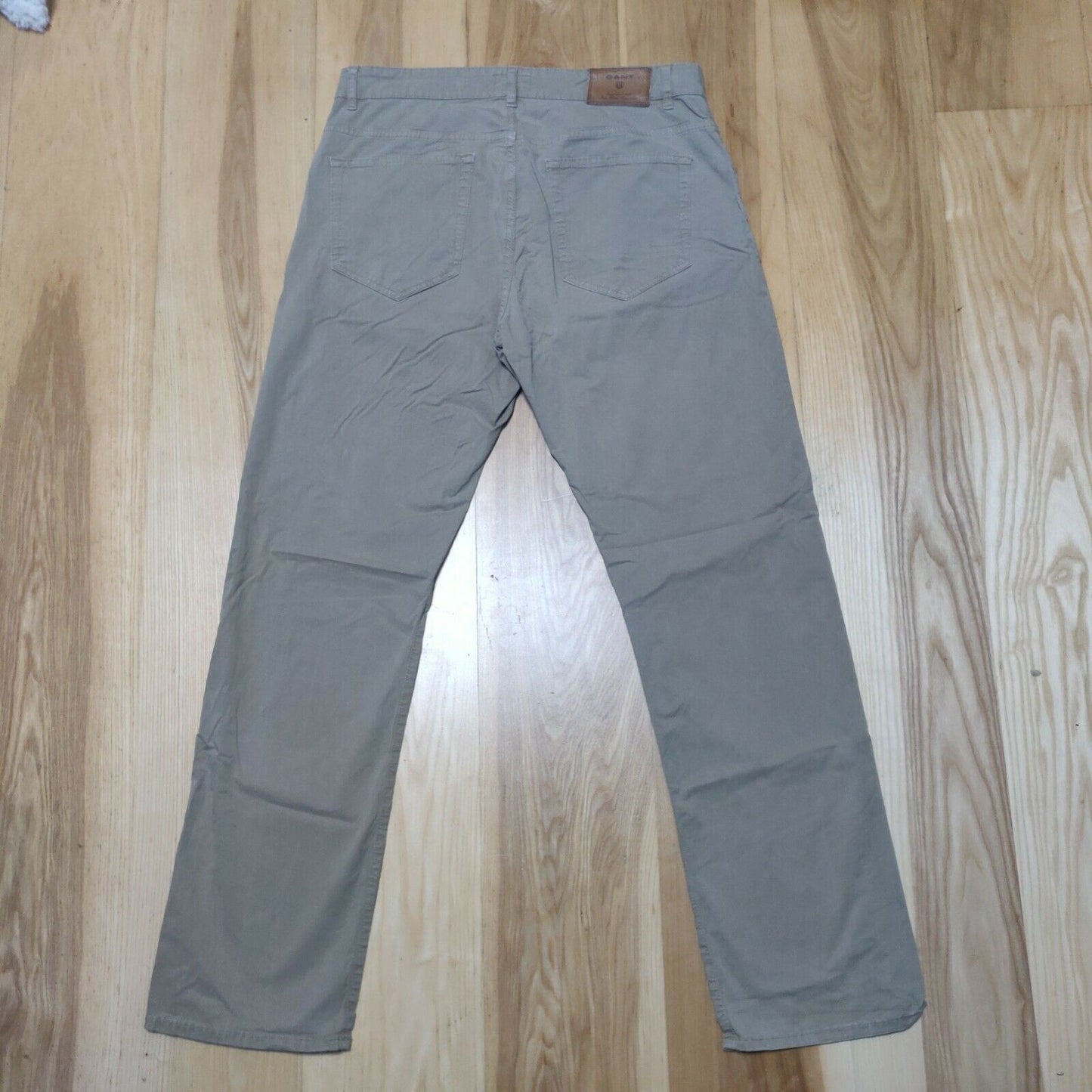 Gant Beige Chinos Trousers Regular Fit Men Size 34W/32L